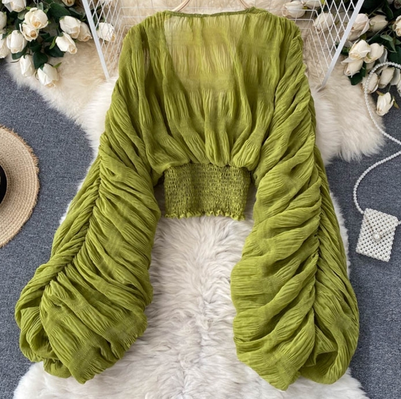 Puff Sleeves Blouse - Picture 2 of 4